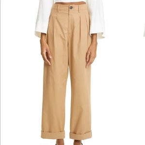 Mara Hoffman Monte Pleated Khaki Trousers